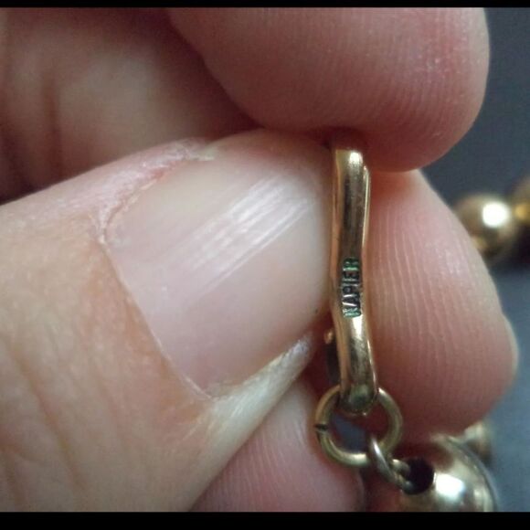 VINTAGE SIGNED NAPIER HEAVY GOLD TONE 16 1/4" NECKLACE - Picture 2 of 11